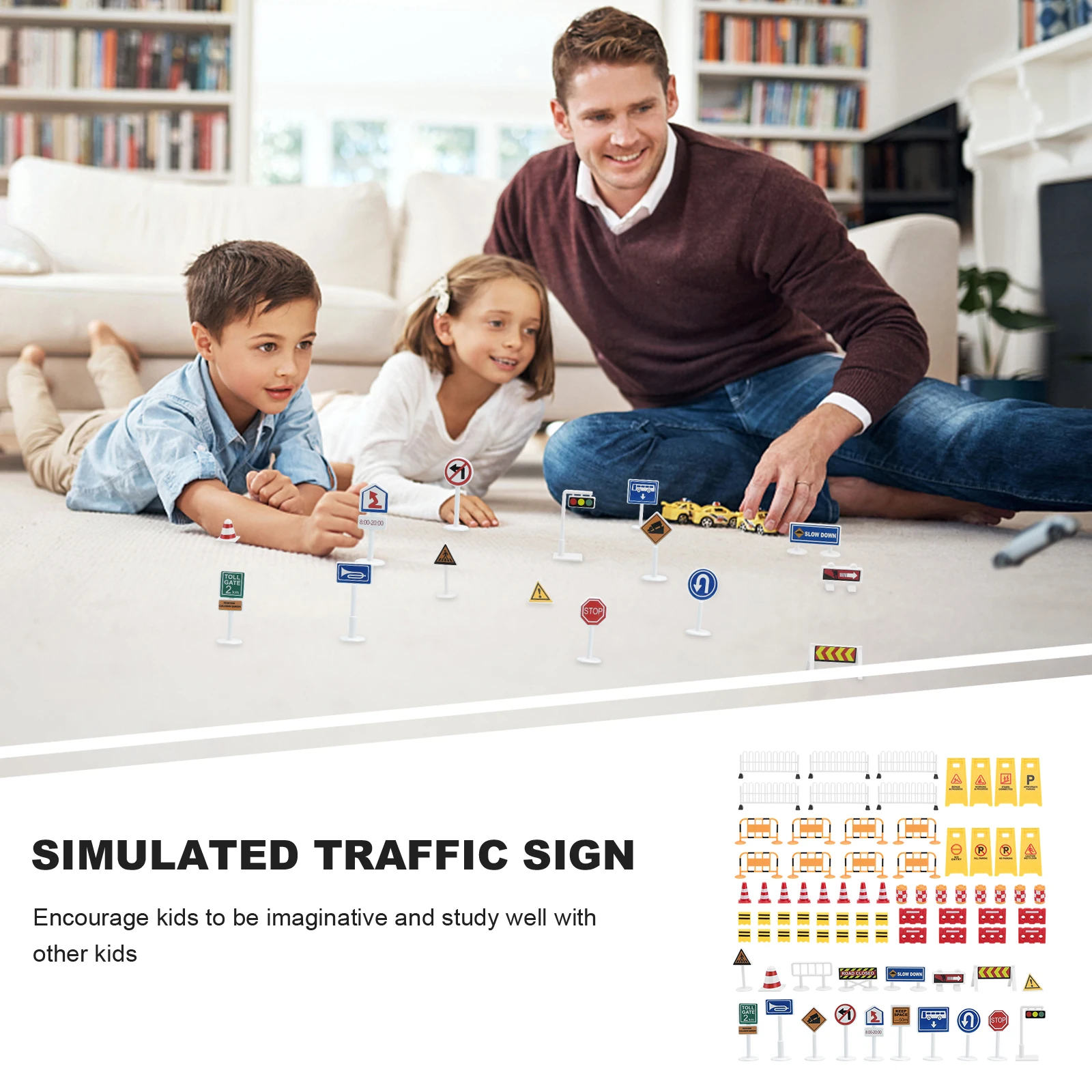 

1 Set Street Traffic Signs Parking Scene Children Educational For Learning Road Safety Early Childhood Cognitive Play Simulation