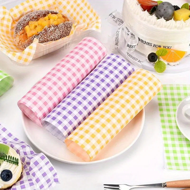 Kitchen Oil-Proof Wax Paper Food Wrapper Paper Bread Sandwich Burger Fries Macaron Packaging Cake Decoration Kitchen Baking Tool