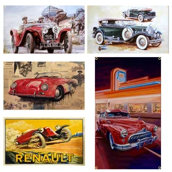 90X150cm Vintage American Classic Car Poster Flag Polyester Printed Garage Decoration Banner Tapestry