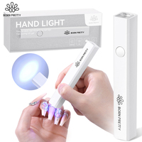 BORN PRETTY Handheld UV Light for Gel Nails Mini Nail Light Portable LED Nail Lamp Cordless Rechargeable USB Nail Dryer 1Pc