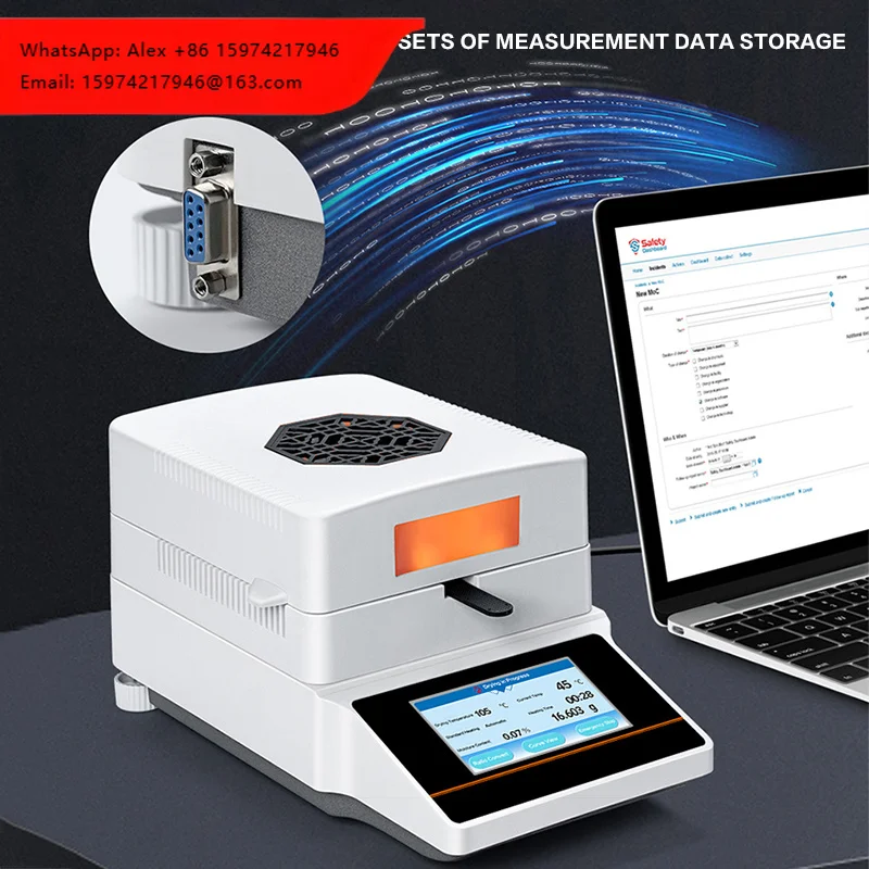 Food Grade 0.1 % Accuracy Rapid RS232 Halogen Drying Halogen Moisture Analyzer For Tobacco Redrying Line