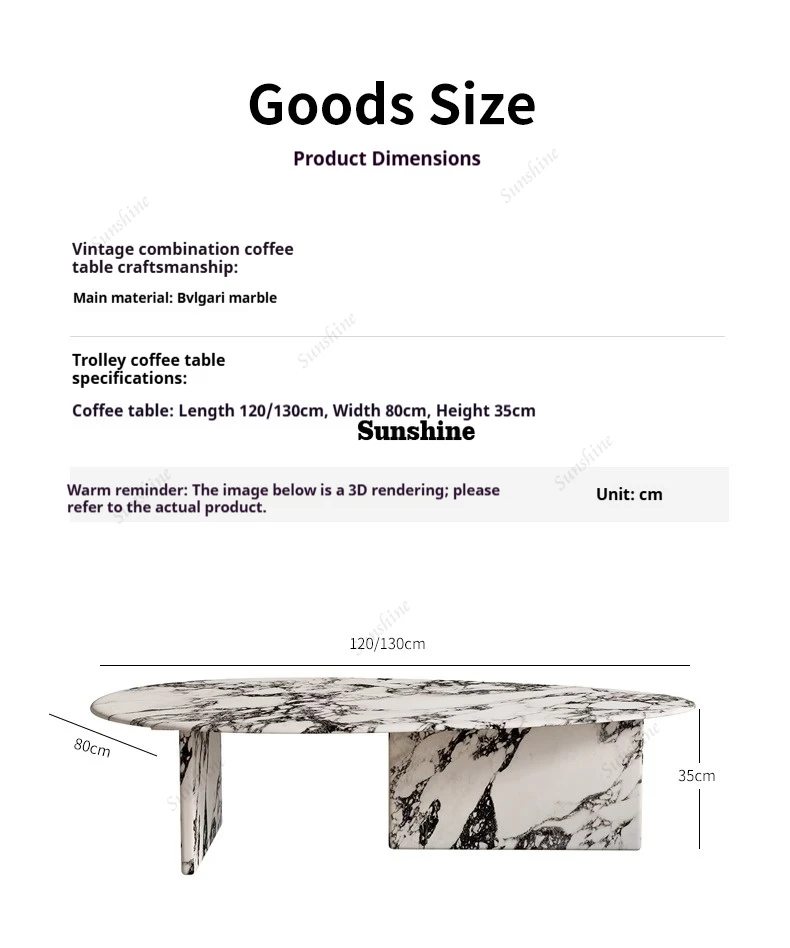 TS Calacatta Marble Nesting Tables, Italian Minimalist Designer Set for Small Space, Heat & Scratch Resistant, Artistic,