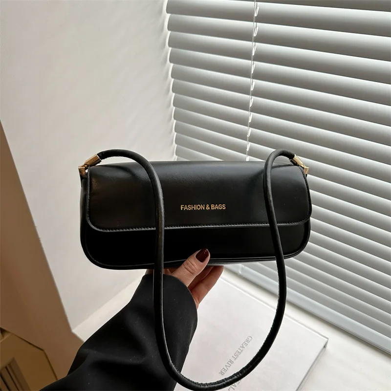 

Minimalist Candy Solid Color Shoulder Handbags For Women Elegant PU Leather Baguettee Underarm Bag For Any Occasion