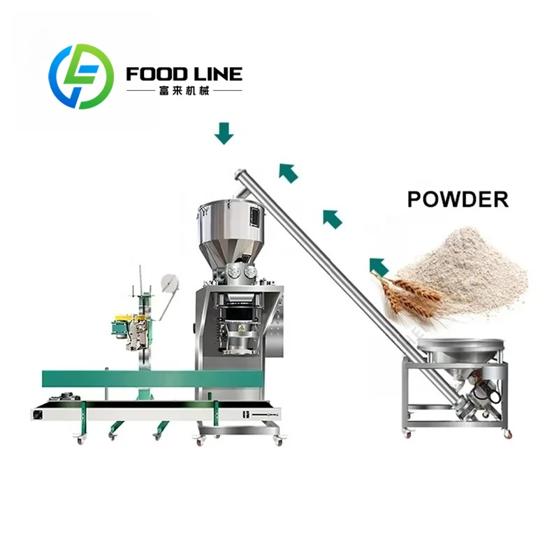 Weighing Filling Sealing Powder Packing Machine 5-50kg Cement Coffee Spice Wheat Flour Multifunctional Customize