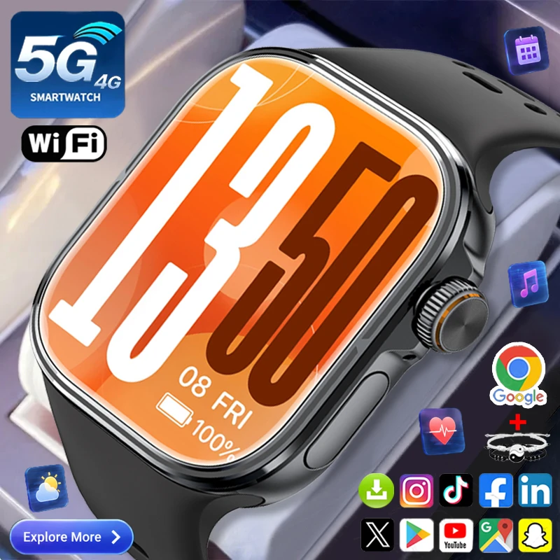 4G/3G Smart Watch 2.06 inch 410*502 AMOLED Screen Clock Video Call HD Camera GPS WIFI Google APP Download Smartwatch Android 9.0