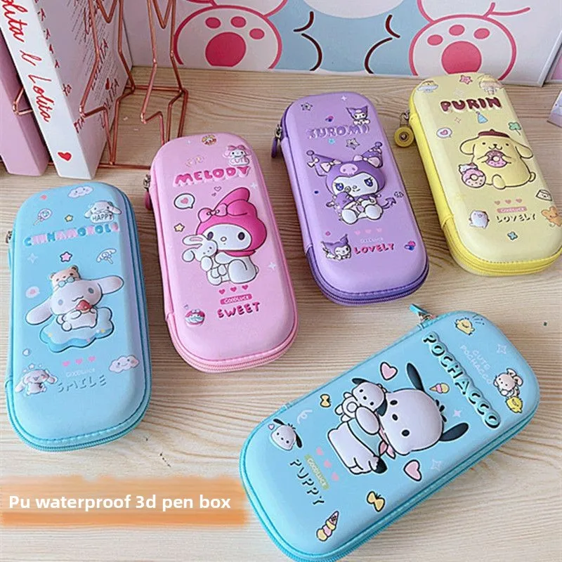 Пенал Pochacco Cute Kawaii Sanrio 3D, водонепроницаемый, ударопрочный, с жестким корпусом, для школы, оптом
