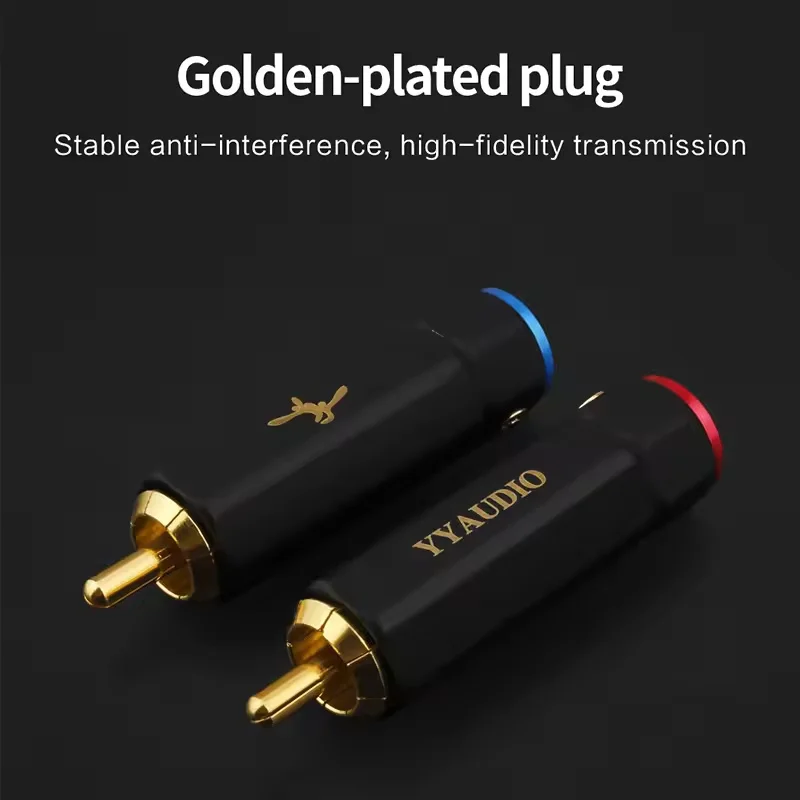 RCA Plug Connector Self Locking Lotus Speaker Terminal Soldering Free Audio Conector DIY Video Cables Male Hifi 9MM Wire ID