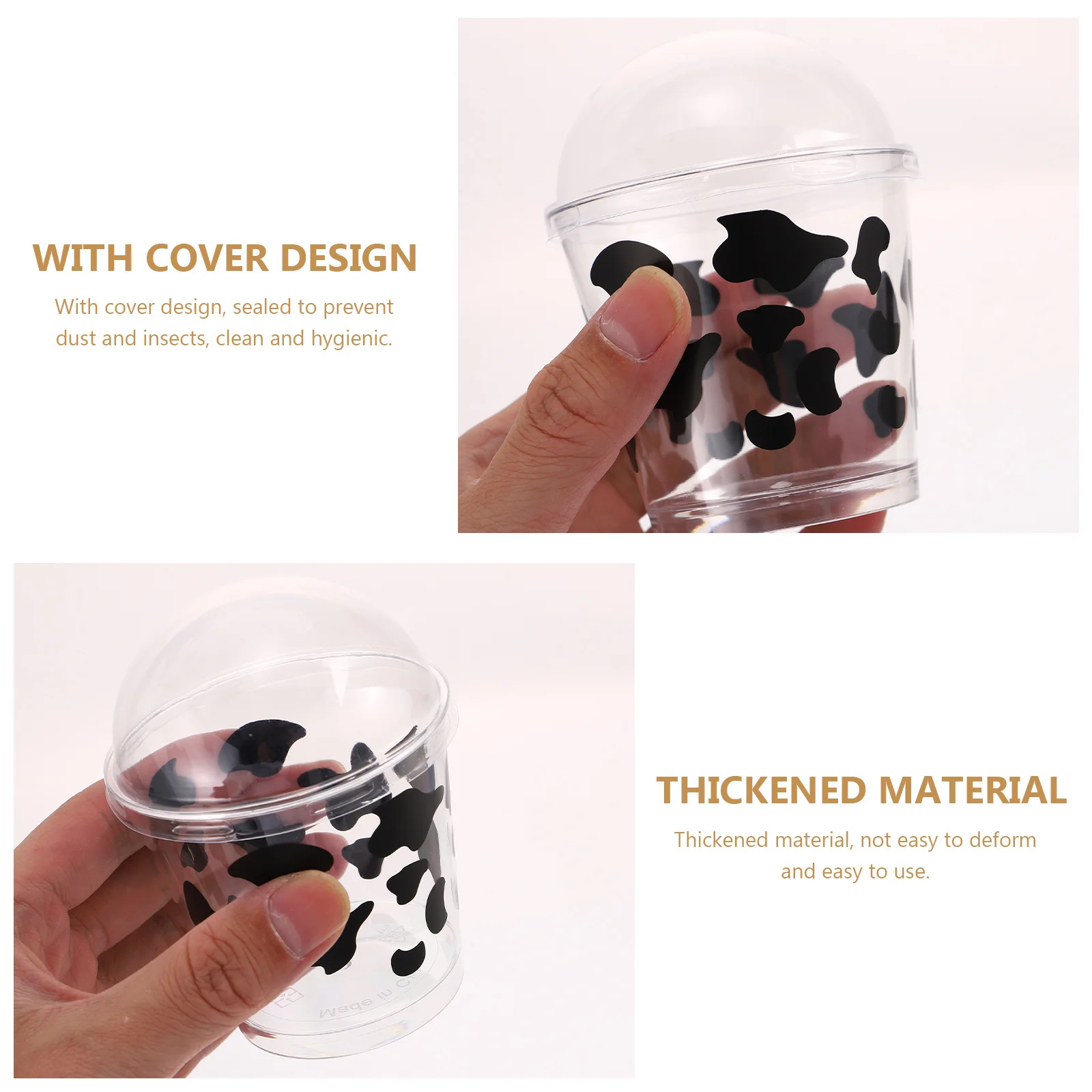 

25Pcs Milk Pudding Cups Transparent Disposable Dessert Holders Party Cake Tiramisu Cups Pudding Cup with Lid Cake Holder