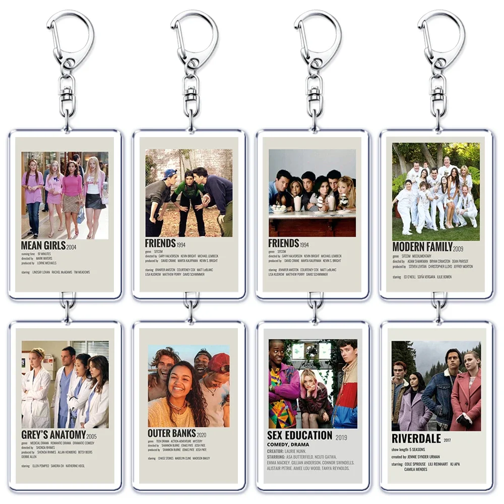 Popular ClassicTV Show Keychains Friends Mean Girls Pendant Keyring for Accessories Bag Key Chain Ring Jewelry Gifts