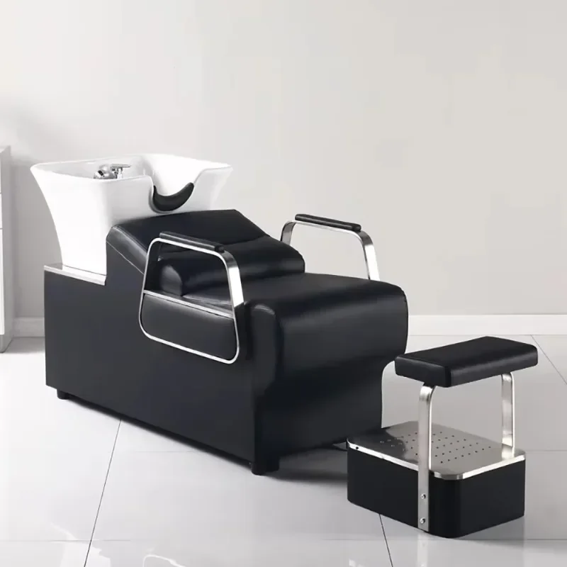 Nordic Modern Shampoo Bed Massage Ergonomic Delicacy Nordic Shampoo Recliner Fashion Simple Cadeira De Barbearia Salon Furniture