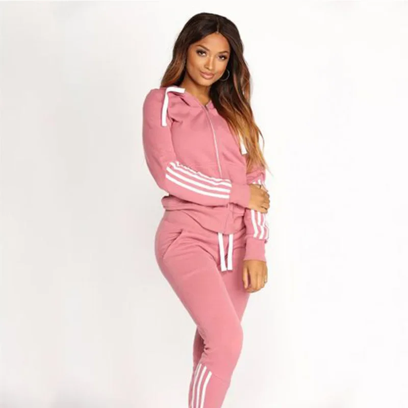 Comfortable Women\'s Suit Jogging 2024 Hoodie High Quality Hot Sales Fashion Zipper Daily Outdoors Gym Casual Sports Set Matching