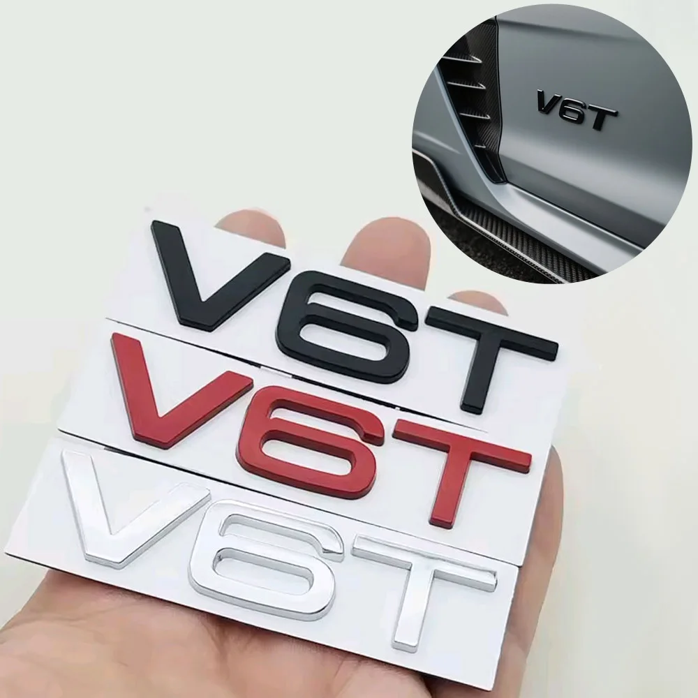 

For Audi V6T V8T Metal Emblem Car StylingFender Side Body Emblem Tail Trunk Fender Badge Window Sticker Auto Accessories