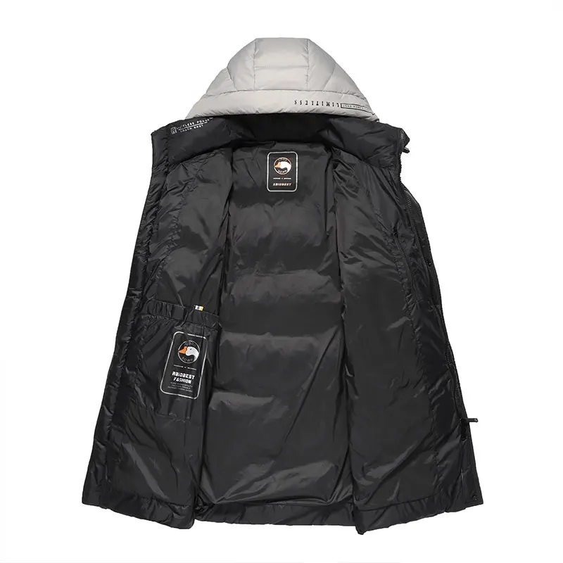 Men's Winter Brand 90% White Goose Down Premium Filling Men's Winter Long Down Jacket Warm Winter Men's Down Jacket