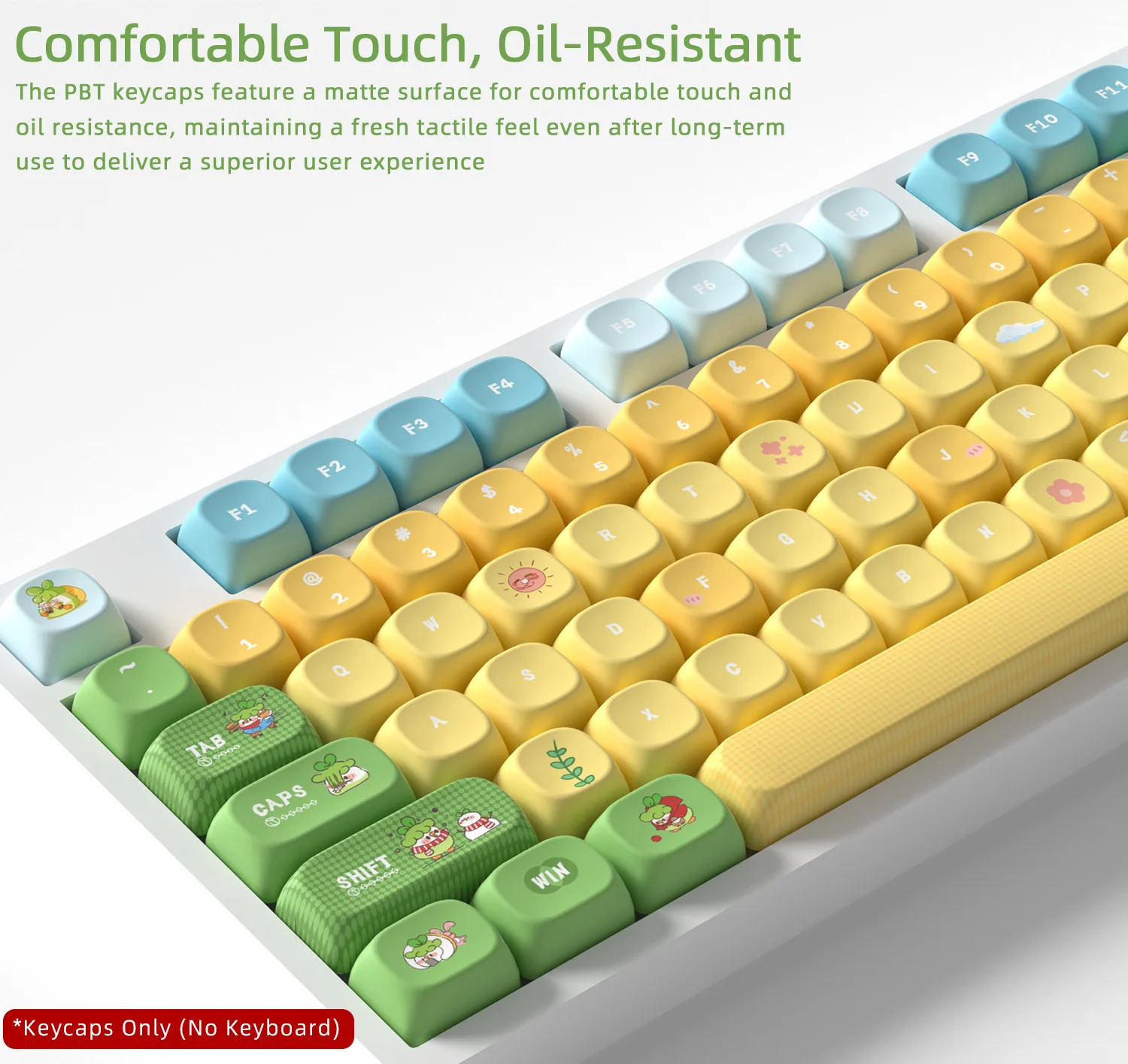 Cute Chick Keycaps 121 Keys PBT Material MOA Profile DYE-SUB For MX Switch Wooting Mechanical Keyboard Keycaps ISO ANSI Layout