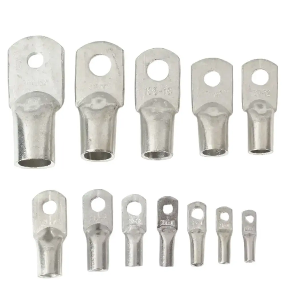 5Pcs JG Series Tinned Copper Cable Lug 14-2AWG 6/10/16/25mm2 Battery Cable Terminal Tinned Copper M6/M8/M10/M12