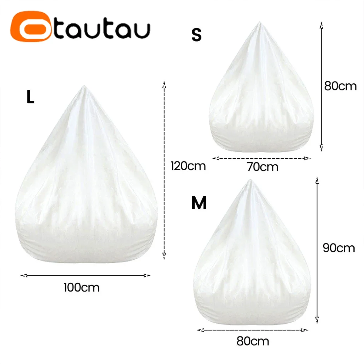 OTAUTAU Replacement Pouf Mesh Inner Liner Cover Without Filling Removable Washable Lazy Sofa Insert for Bean Bag Puff Couch Sac