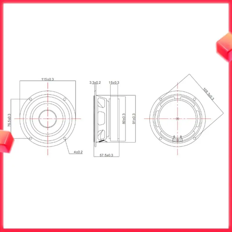 【NEW LISTING】2X Universal 4.5Inch Round Speaker Stereo Sound System 25W Premium Audio Accessories Audio Midrange Loudspeaker