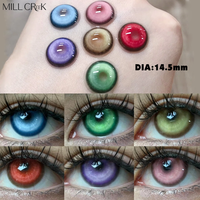 MILL CREEK 2PCS Halloween Graduated Contact Lenses Green Contact Lenses Brown Anime Pupil Cosplay Lenses Degree Grade 0.00- 8.00