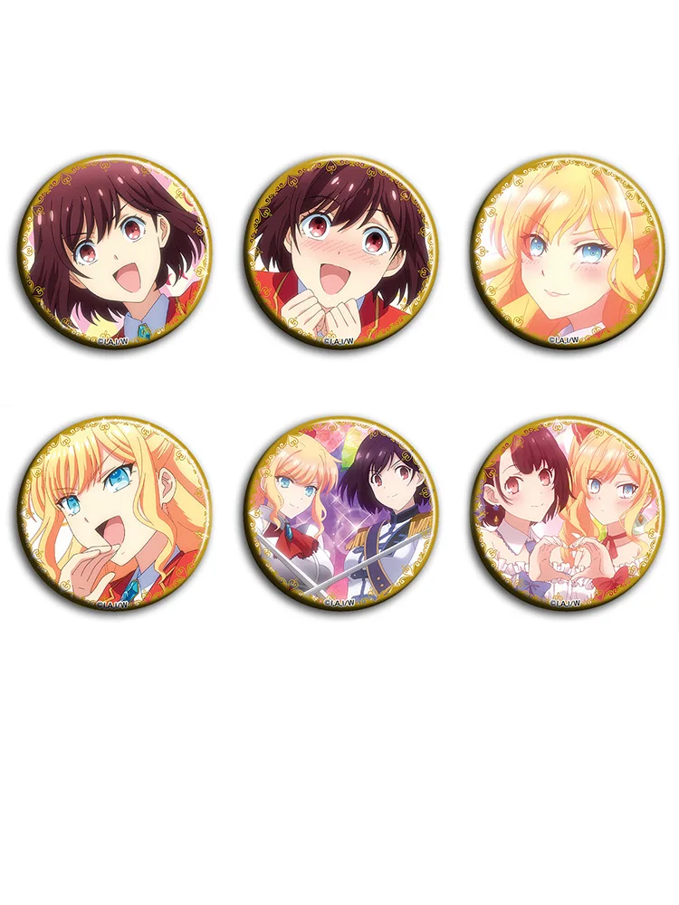 Anime Watashi No Oshi Wa Akuyaku Reijou Rae Taylor Claire Francois Badge Pin Cosplay Garniture Itabag Bedge Cartoon Brooch Dadge