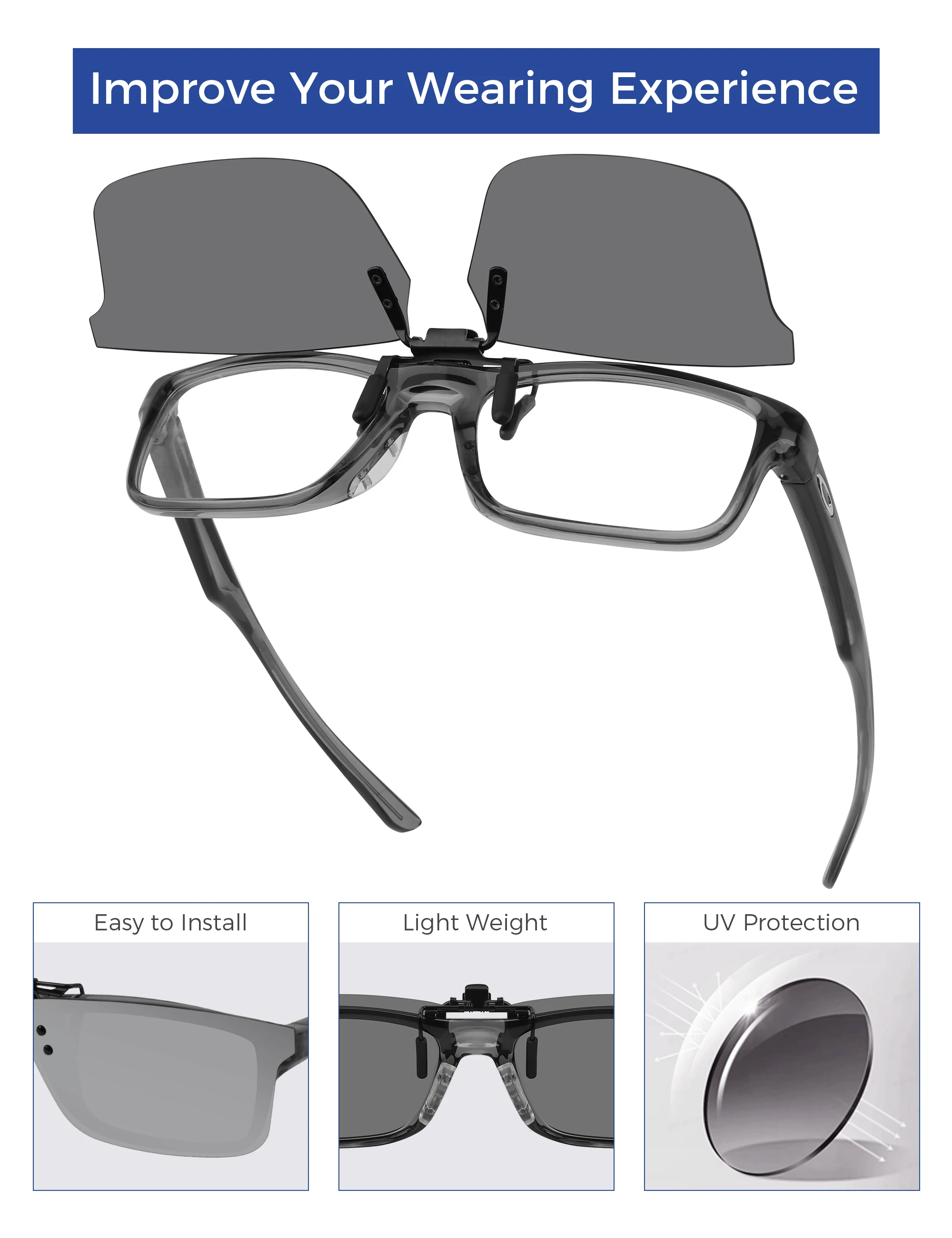 

Rarayvix Polarized Flip-up Clip-on Sunglasses for Oakley Plank 2.0 OX8081 51mm for Men Women UV Protection Sunglasses
