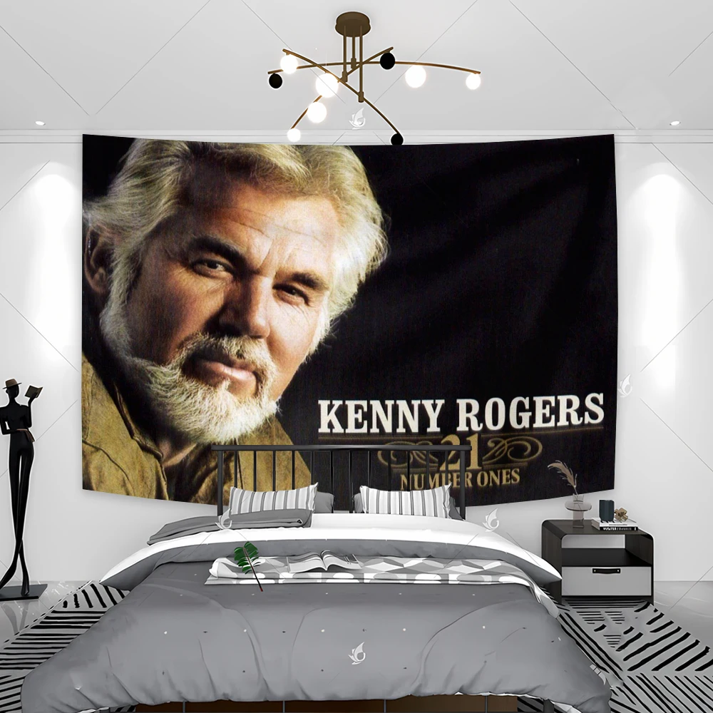 Гамбургер-Кенни-Роджерс-Тексты-песен-Искусство-Настенный-Гобелен-Кантри-Музыка-Плакат-На-заказ-Настенное-Искусство-Подвесной-Декор-Гостиная-Спальня