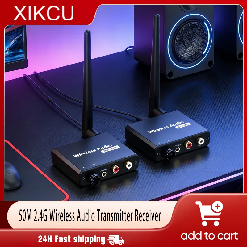 

Беспроводной аудиоадаптер 50M 2.4G, цифровой беспроводной аудиопередатчик и приемник с конвертером 3.5 мм R/L RCA для ТВ-приставок, DVD-плееров, ПК