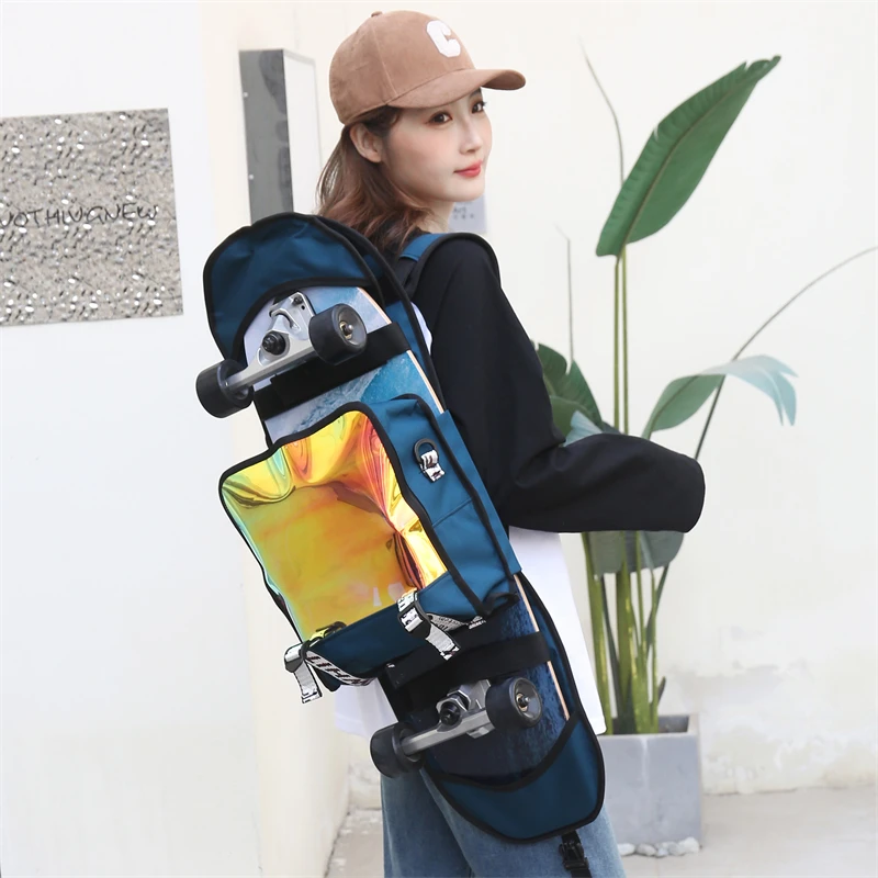 Multi-functional Skateboard Bag Oxford Long Board Bag Double Shoulder Land Surfboard Backpack Waterproof Electric Skateboard Bag