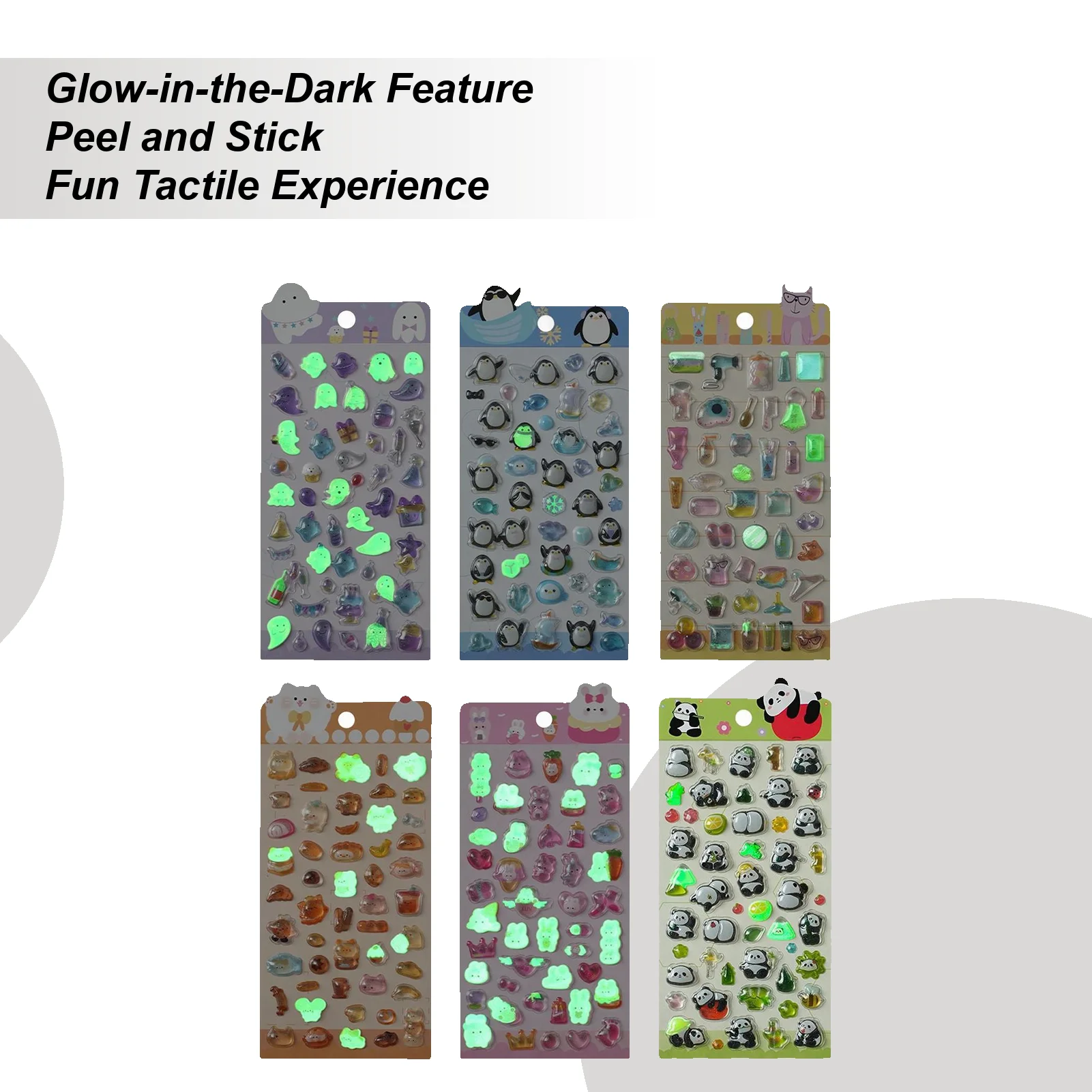 

6 листов 3D детские ночные светящиеся наклейки милые эстетические наклейки украшения светящиеся в темноте декоративные наклейки для чехла для телефона