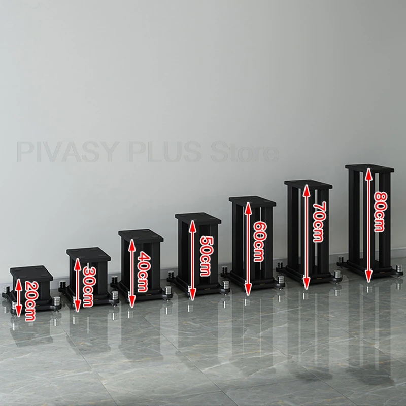 20-80cm Speaker Stand 5x5CM Steel Frame Audio Stand Round Base Safe Speaker Shelf For Bookshelf Satellite Surround Sound System