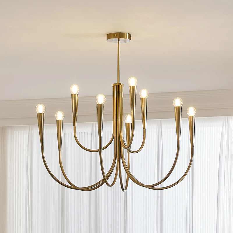 ثريا بسيطة، حديد، مستوحاة من وابي سابي، متعددة الاستخدامات لغرفة المعيشة وغرفة النوم والمطبخ والمساحات الداخلية