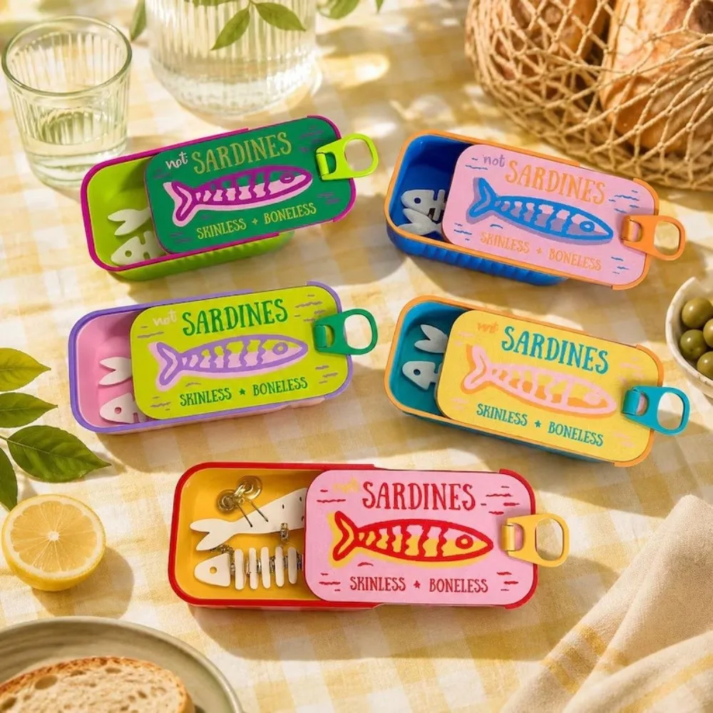 3D Printed Sardine Tin Jewelry Box Multi Functional Durable Necklace and Earring Storage Box Decorative Creative