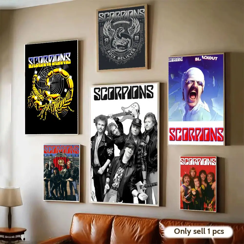 S-ScoRpiOns Band Album Cover Poster Waterproof Wall Art Sticker for Home Bar Decoration, Self-Adhesive Room Wall Decor Mural
