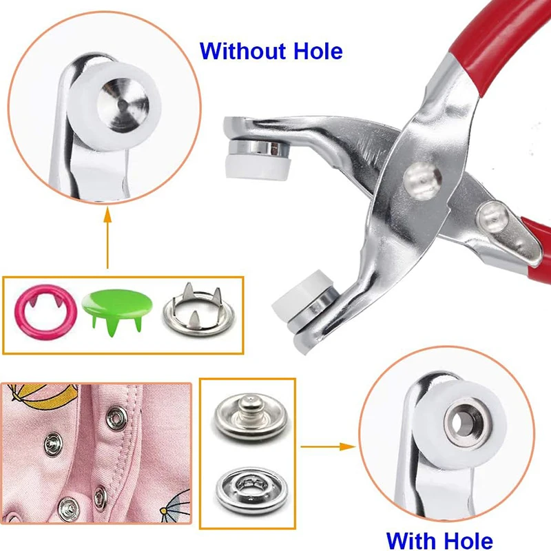 Druckknopf-Set mit Handdruckzange, 50 Stück Druckknöpfe, Metall-Druckknöpfe zum Nähen, Nietknöpfe für DIY-Bastelarbeiten, Kleidung, Hüte, Werkzeugset – Detail 2