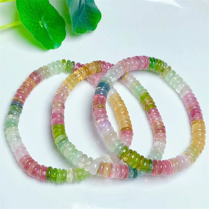 

Natural Tourmaline Bracelet Fashion Gemstone Crystal Jewelry Bangle For Women Healing Bohemia Holiday Gift 1pcs