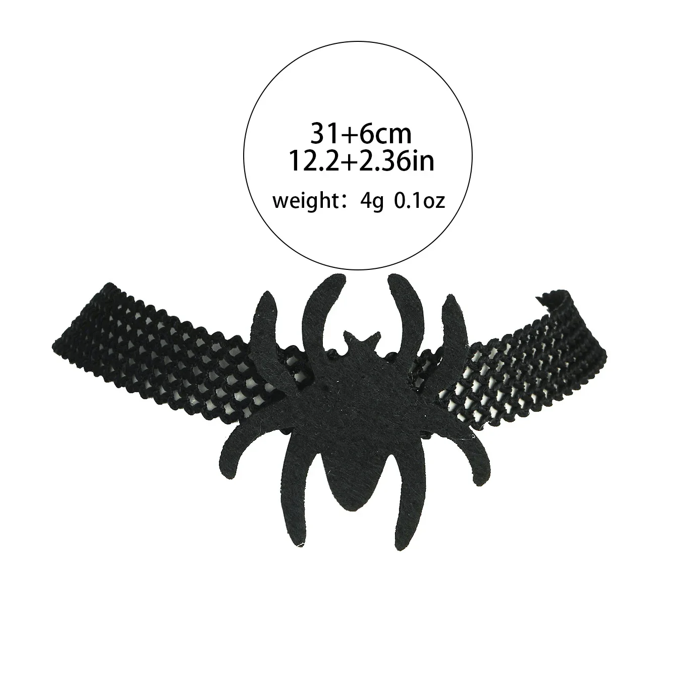 Spider Design Exaggerated Choker Necklace Black Dark Goth Style Halloween Necklace for Women