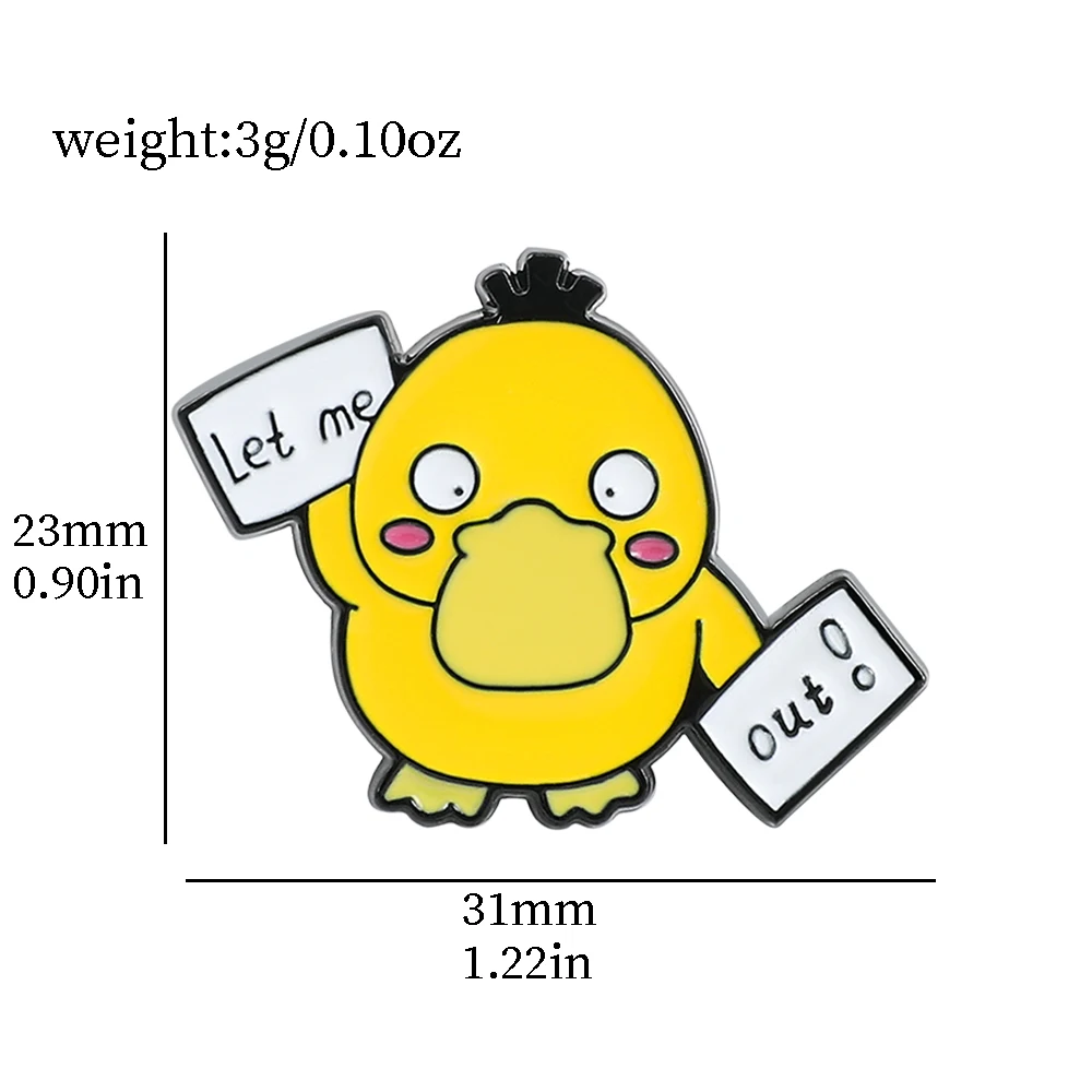 Anime  Psyduck Brooches Backpacks Clothes Badge Lapel Pin Jewery Gifts for Friends Wholesale