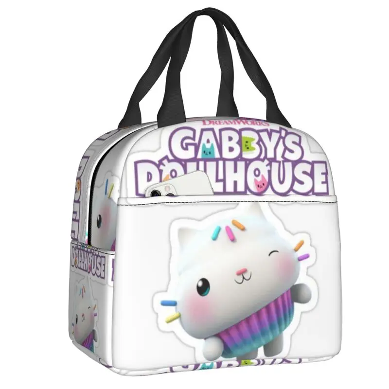 Gabbys Dollhouse Resuable Lunch Box per impermeabile adorabile Cartoon Gabby Thermal Cooler Food Insulated Lunch Bag Office Work