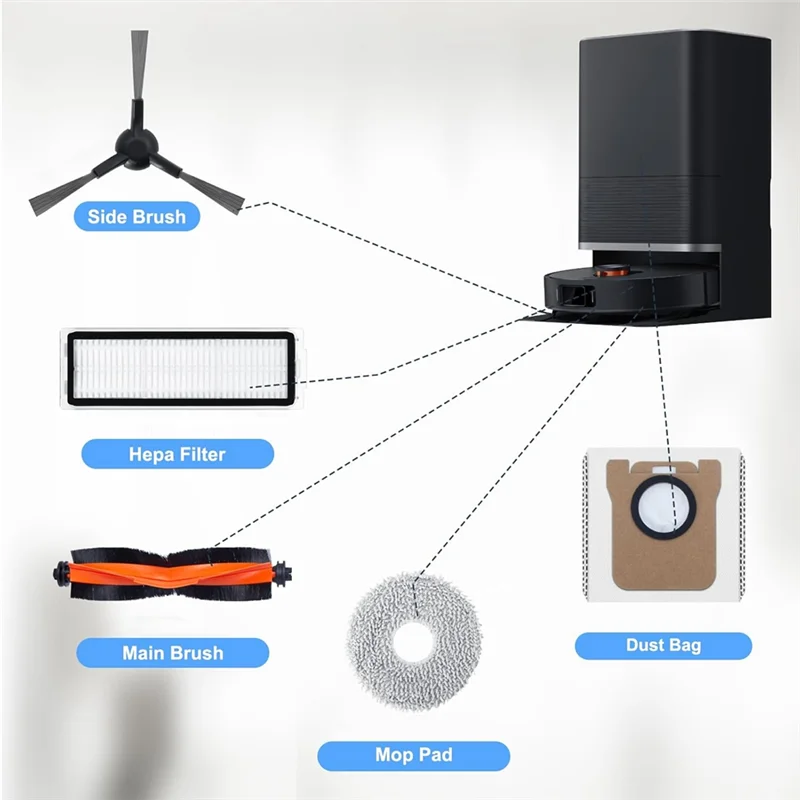 A74G-para aspiradora Xiaomi X20 Max/X20 Pro, cepillo lateral principal, filtros HEPA, paño de mopa, bolsas de polvo