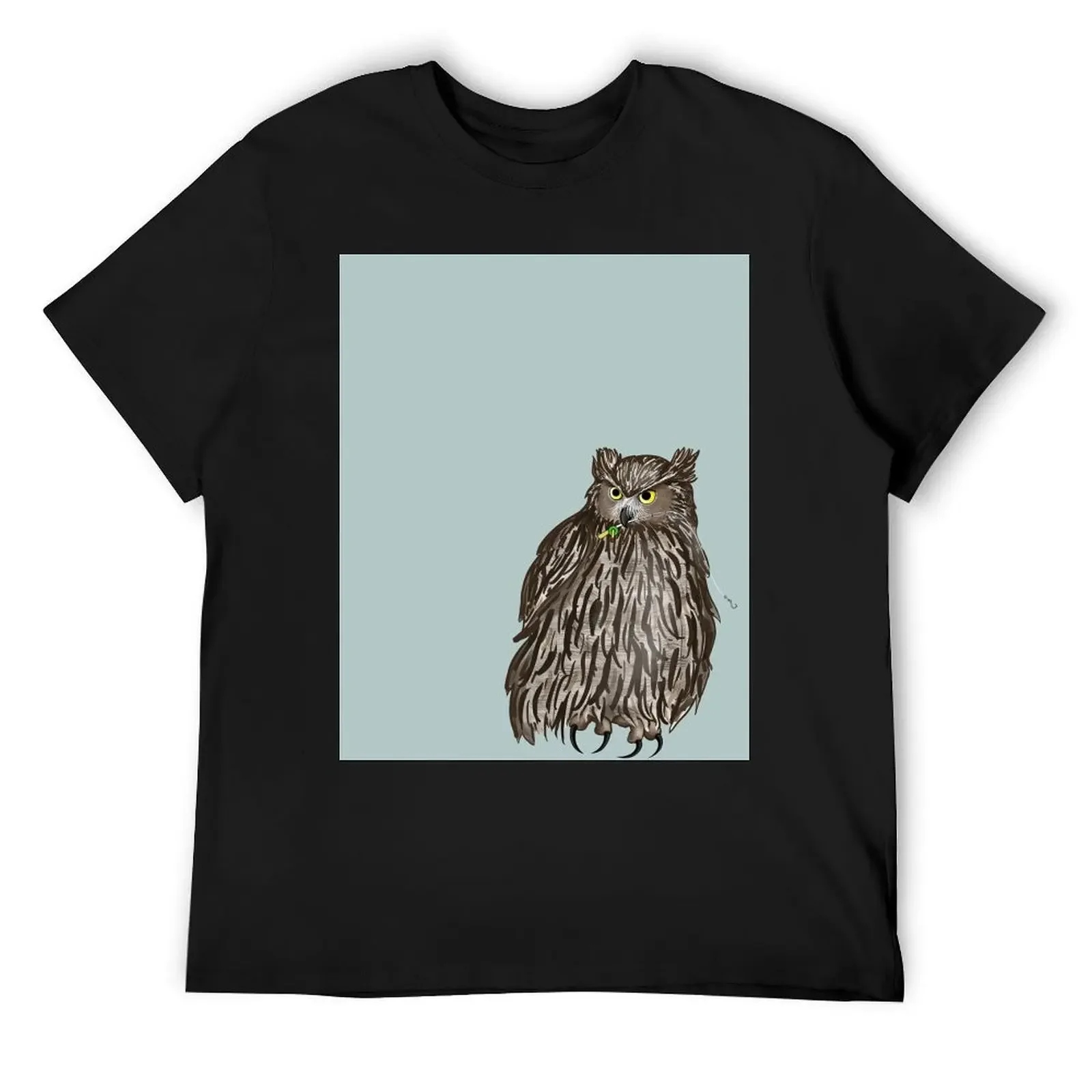 Blakiston's Fish Owl (Inktober Day 10 - Gigantic) T-Shirt quick drying vintage mens fashion