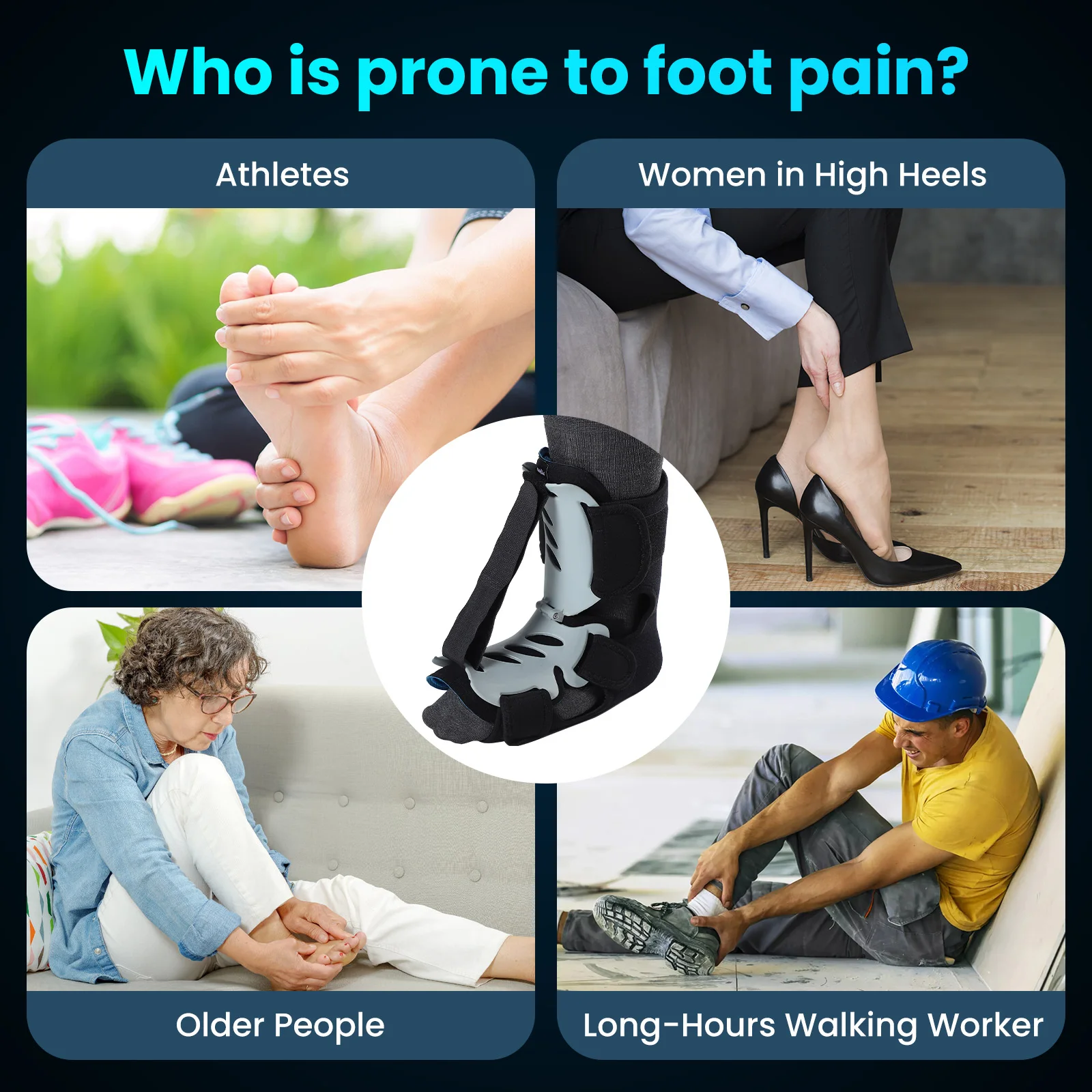 1 szt. Regulowany stabilizator kostki na zapalenie powięzi podeszwy stopy, ochraniacz, wsparcie stopy, zapalenie powięzi podeszwy stopy, łuk stopy, ból stopy, orteza na ścięgno Achillesa