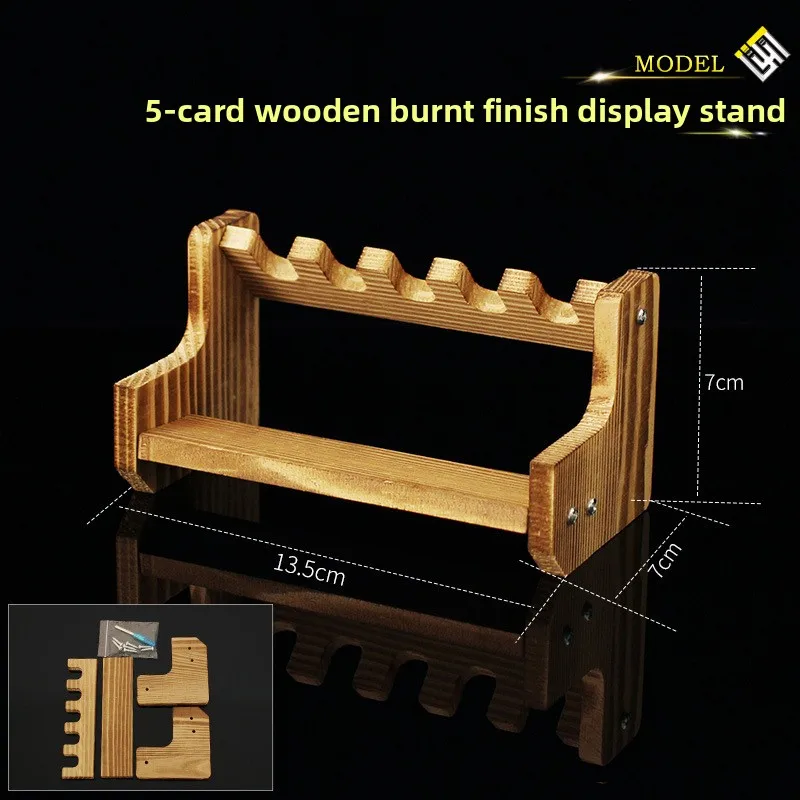 Wooden Prop Model Display Stand, 5‑Slot Storage Rack for Sword Gun Mold Decor Collection Accessories