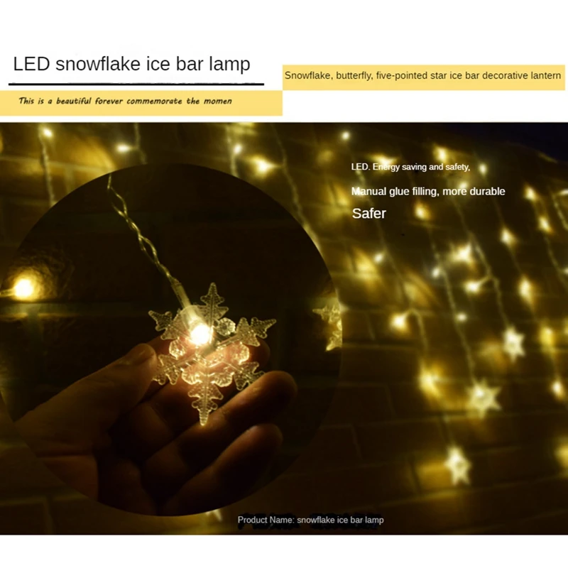 LED سلسلة أضواء لعيد الميلاد الديكور ، سنو الجنية جارلاند ، السنة الجديدة ، ديكور المنزل ، الاتحاد الأوروبي التوصيل أ ، 1 قطعة