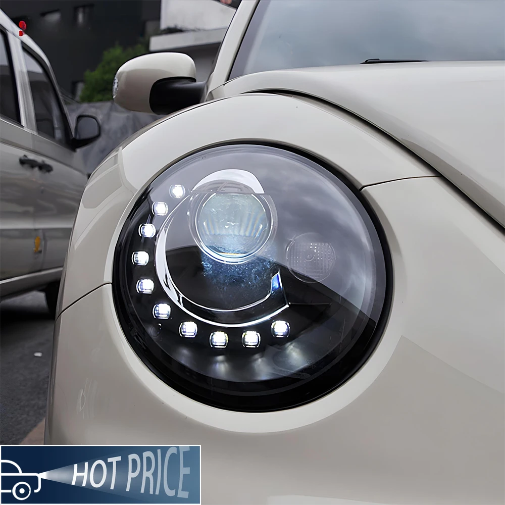 

Автомобильные передние фонари в сборе для VW Beetle 1998-2012, обновление, новый стиль, светодиодный объектив проектора, передняя ближняя лампа, аксессуары для дальнего света