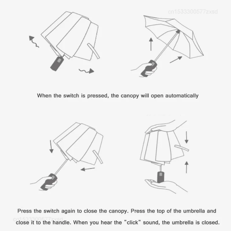 Xiaomi UREVO/90Fun Fully Automatic Reverse Folding Umbrella With Led Light Windproof Wind Resistant Umbrella Anti UV Parasol