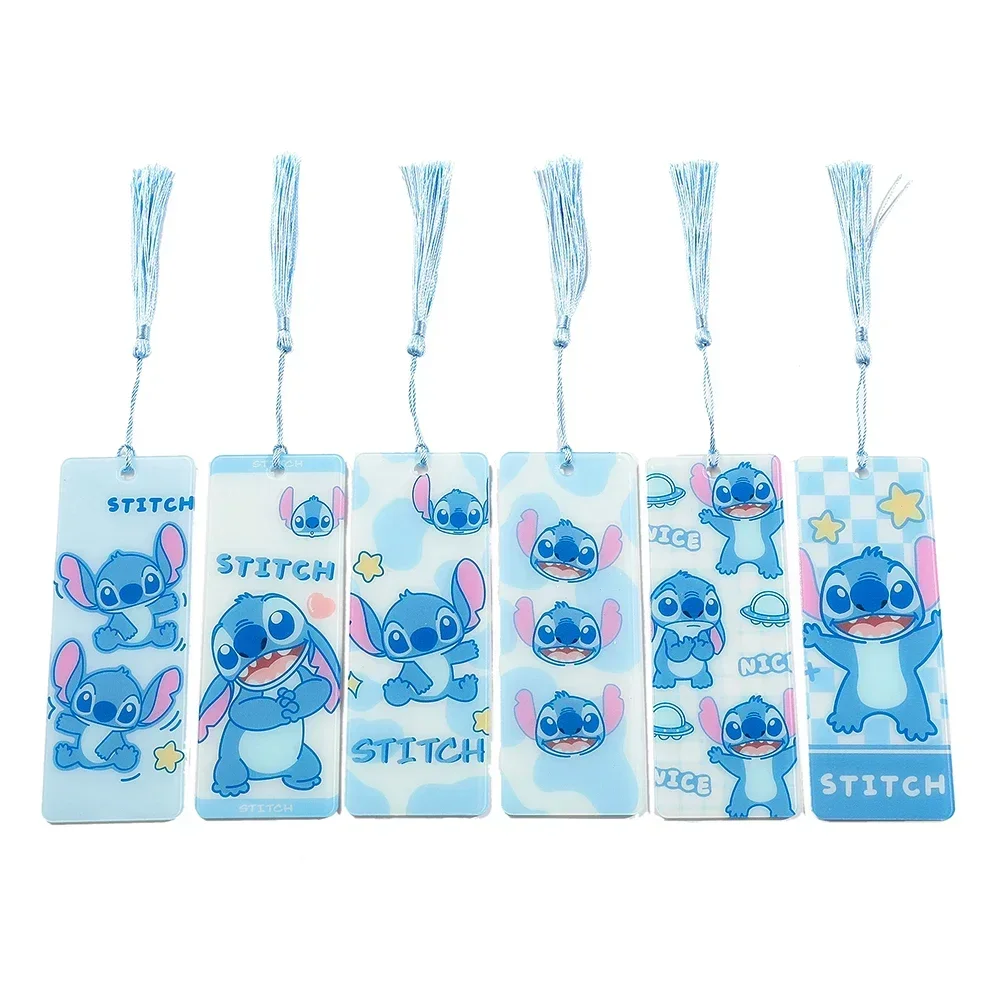 New Exquisite Lilo and Stitch Blue Bookmark Lilo and Stitch Acrylic Tassel Bookmark Cute Student Gift Gifts for Women Men