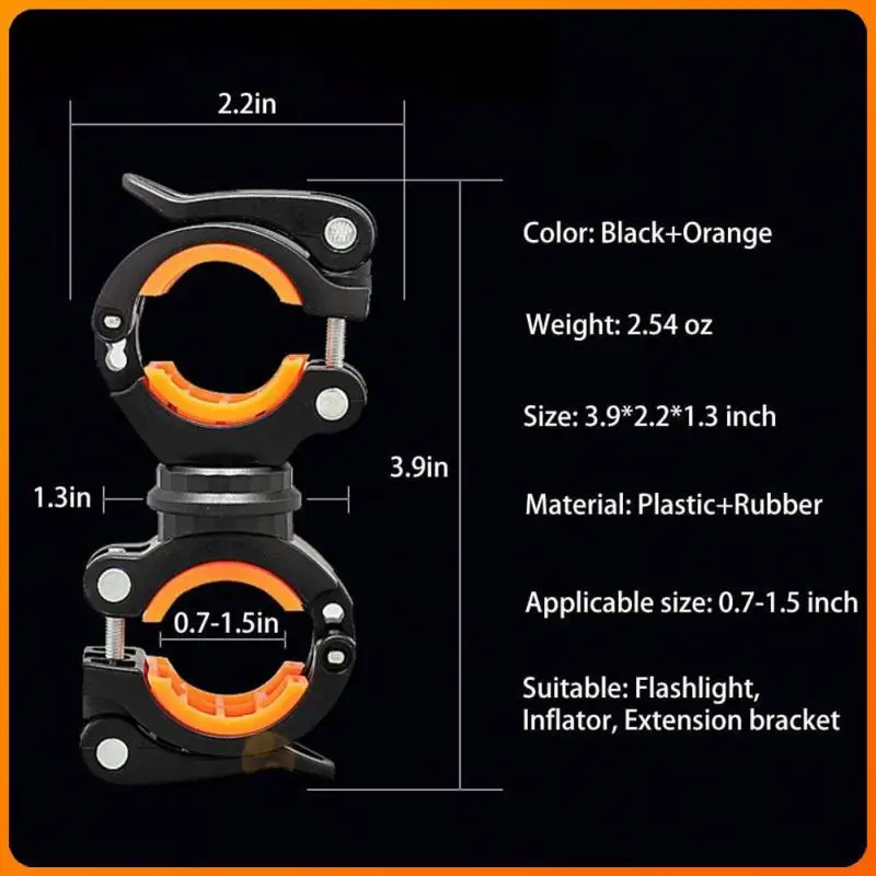 Bicycle Bracket For Flashlight Lamp 360 Degree Rotary Adjustable Headlight Holder Non-slip Firmly Bicycle Lights Mount Bracket