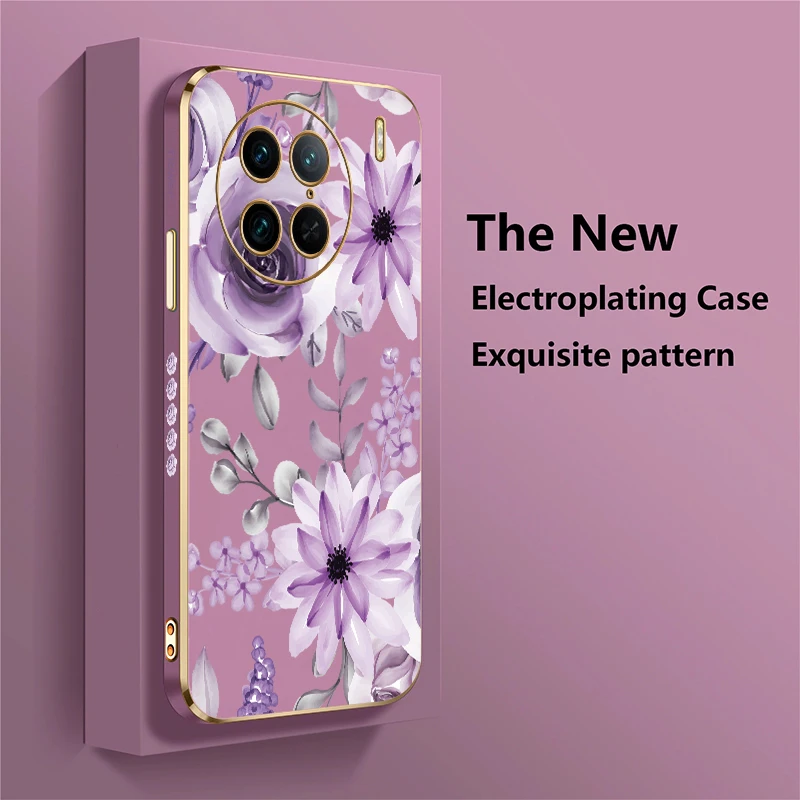 جراب هاتف لهاتف Vivo Y100 5G Y73 Y53S Y55S Y72 Y71 Y70 Y67 Y77E Y95 Y93 Y91i Y81 Y78 غطاء مطلي مضاد للصدمات