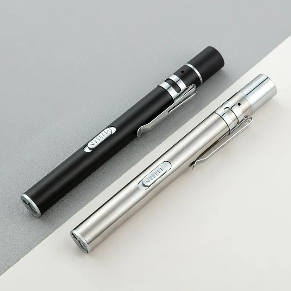 

Медицинский USB перезаряжаемый фонарик с заднем нажатием - желтый и белый двойной светильник для полости рта, ручка для учеников для утренних контрольности