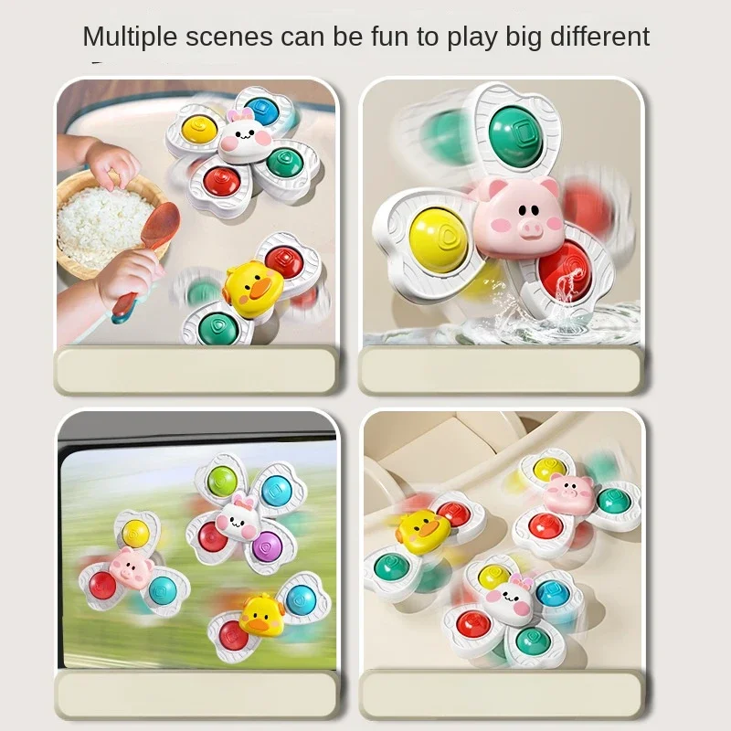 Baby Sucker Spinning Toys Children Bath Montessori Education Rotating 3 Years Bathroom Toys for Toddler Infant Toys for Baby