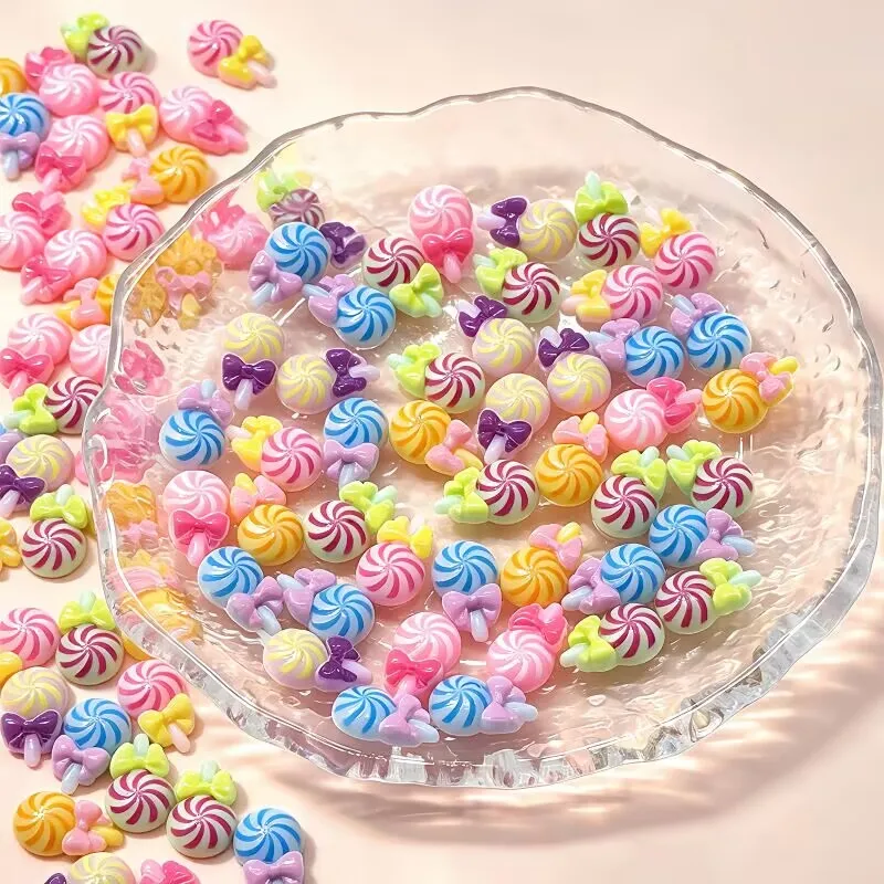 20pcs cute lollipop acrylic mini nail charm DIY Nail Art Accessories for Manicures
